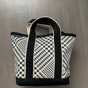 Lands End - Small Print Zip Top Canvas Tote Bag